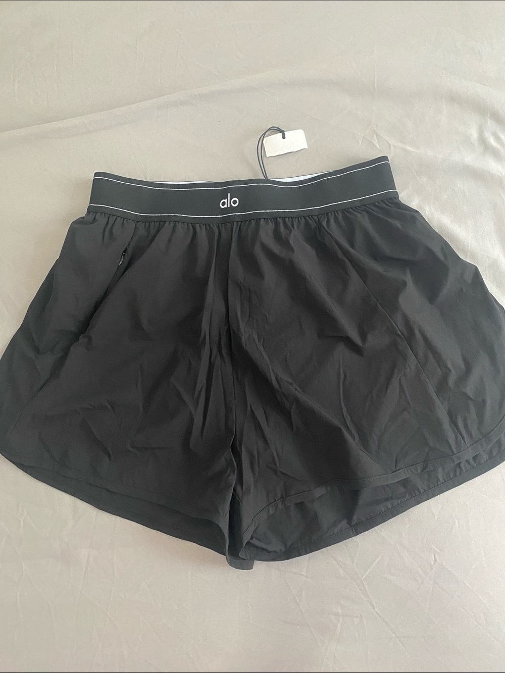 ALO Yoga Black Athletic Shorts with Elastic Waistband
